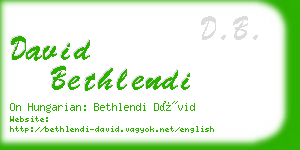 david bethlendi business card